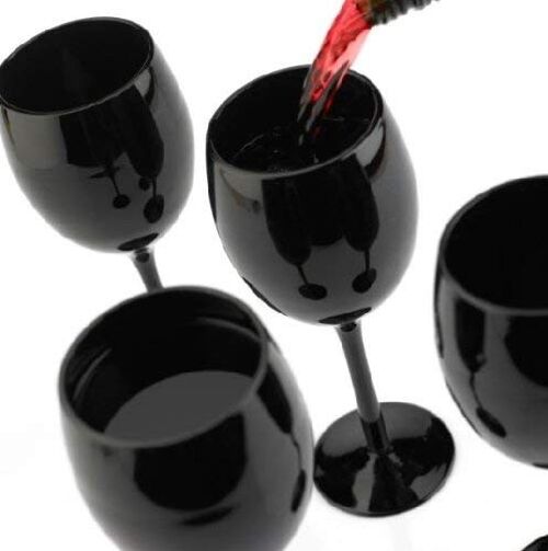 Black Wine Glasses Set of 4