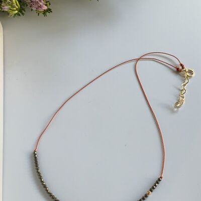 Short Choker Necklace Pyrite