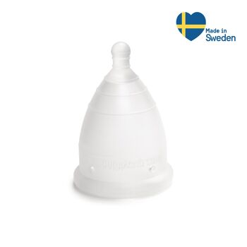 MonthlyCup - Coupe menstruelle fabriquée en Suède | Taille Mini | pour les premières années de menstruation | Réutilisable | 100 % silicone de qualité médicale. 1
