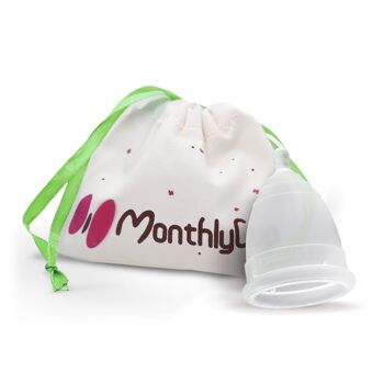 MonthlyCup - Coupe menstruelle fabriquée en Suède | Taille Mini | pour les premières années de menstruation | Réutilisable | 100 % silicone de qualité médicale. 2