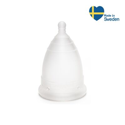 MonthlyCup - Copa menstrual fabricada en Suecia | Tamaño Normal | para sangrado leve a abundante | Reutilizable | 100% silicona de grado médico.