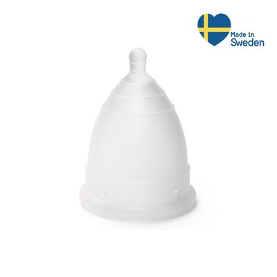MonthlyCup – Menstruationstasse hergestellt in Schweden | Größe Plus | für sehr starke Blutungen | Wiederverwendbar | 100 % medizinisches Silikon