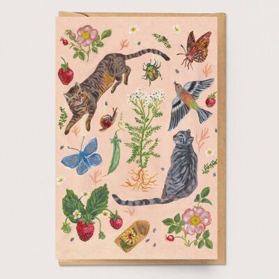Tarjeta de jardín de gato