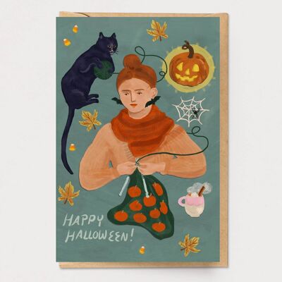 Carte de fille d'Halloween