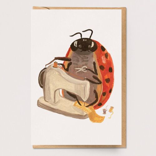 Sewing Ladybug Card