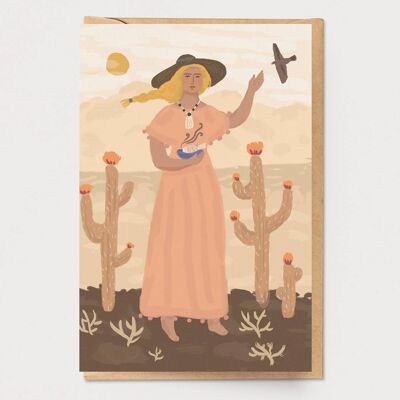 Tarjeta de mujer del desierto