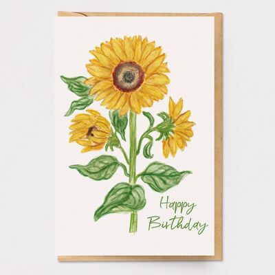 Geburtstagskarte mit Sonnenblume