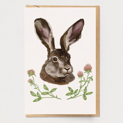 Biglietto con ritratto di coniglio