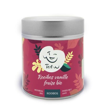 Organic Rooibos Vanilla Strawberry (Metal tin: 100 g)