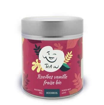 Rooibos Vanille Fraise BIO (Boîte en métal : 100 g) 1