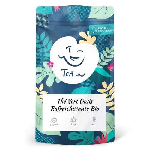 Thé vert Oasis rafraîchissante BIO (Sachet en vrac : 100 g)