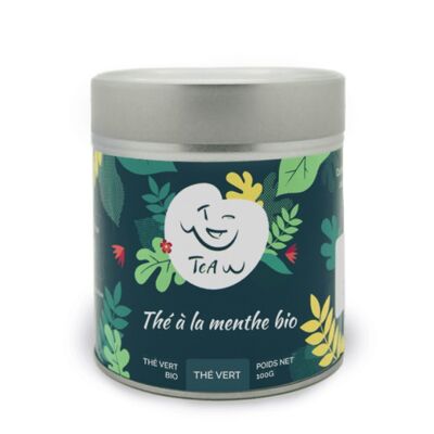 Tè verde alla menta biologico (lattina di metallo: 100 g)