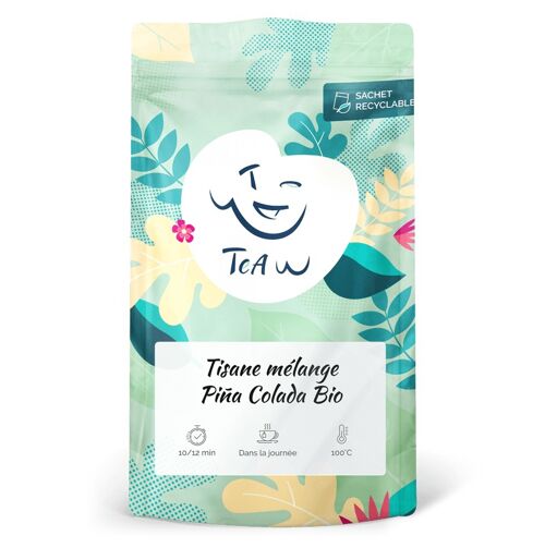 Tisane mélange Piña Colada BIO (Sachet en vrac : 100 g)