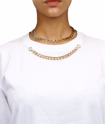 T-shirt Blanc & Chainz or 1