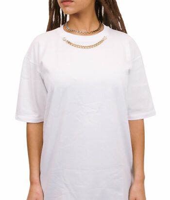 T-shirt Blanc & Chainz or 2