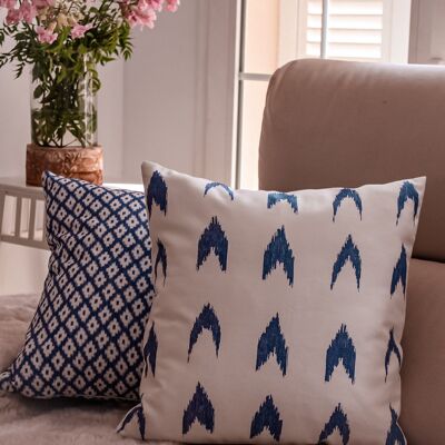 Blue Dove Ikat Cushion