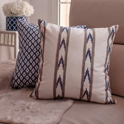 Andratx Blue Stripe Ikat Cushion