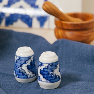 Blue Ikat Salt & Pepper Set