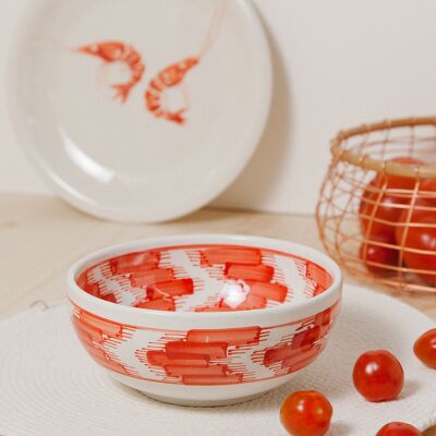Red Ikat Cereal Bowl