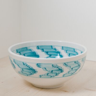 Turquoise Ikat Cereal Bowl