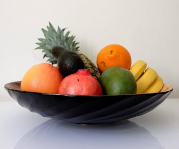 Bol en bois - coupe à fruits - saladier - modèle Eddy - choco - L (Øxh) 45cm x 10cm 4