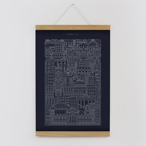 Berlin A3 Navy Print