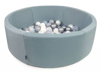 Ball-Pit Rond Doux Menthe Foncé 90X30cm (+200 Balles) 1