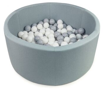 Ball-Pit Rond Doux Menthe Foncé 90X30cm (+200 Balles) 2