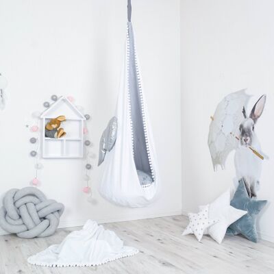 Hanging Cocoon Swing Silver Angel