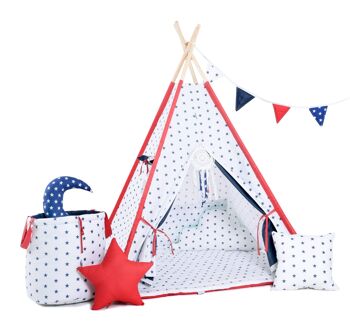 Ensemble tipi pour enfant Stardust Tipi, tapis de sol, deux oreillers, panier, bruant, dreamcatcher 1