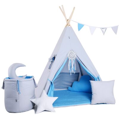 Child's Teepee Set Fairy-Tale Ickle Teepee, floor mat, two pillows, basket, bunting, dreamcatcher