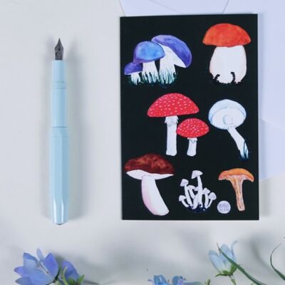 Greeting card A6 mushrooms
