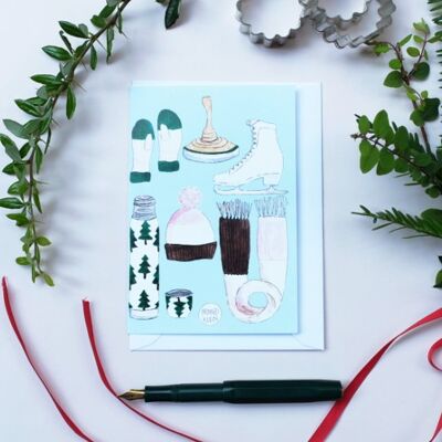 Greeting card A6 ice skate