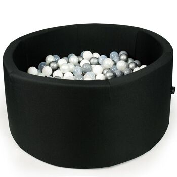 Ball-Pit Rond Noir 90X40cm (+200 Balles) 1