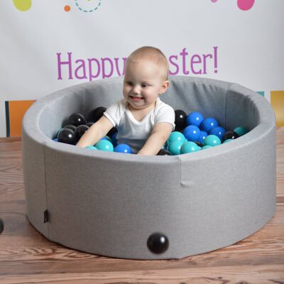 Ball-Pit Round Grey 90X30cm (+200 Balls)