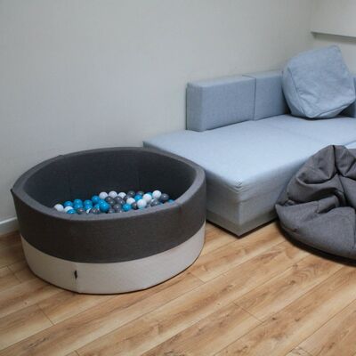 Ball-Pit Round Eco Grey 90X40cm (+200 Balls)