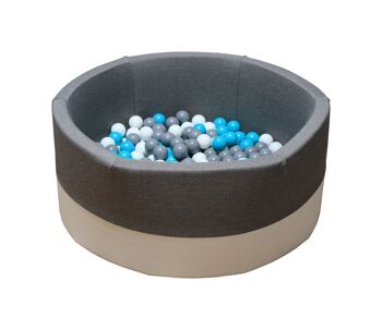 Ball-Pit Rond Eco Gris 90X40cm (+200 Balles) 2