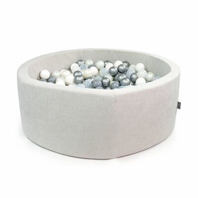 Ball-Pit Round Doux Grey 90X30cm (+200 palline)