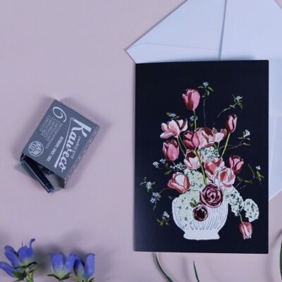 Tarjeta de felicitación A6 florero