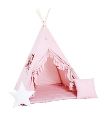 Tipi pour enfant Candy Eden Tipi, tapis de sol, deux oreillers, panier, bruant, dreamcatcher 2