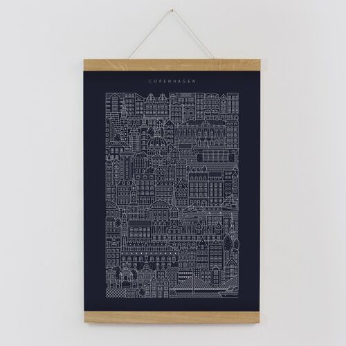 Copenhagen A3 Navy Print