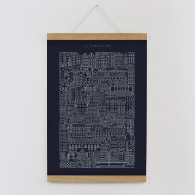 Copenhagen A3 Navy Print