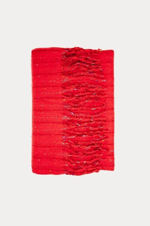 Melange mix scarf in red
