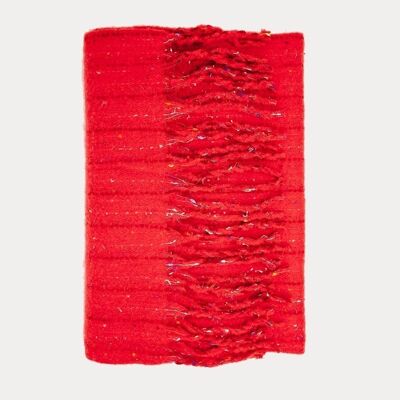Melange mix scarf in red