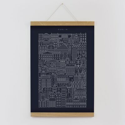 Dublin A3 Navy Print