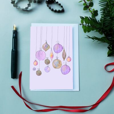 Tarjeta de felicitación A6 Bolas de Navidad