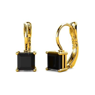Square Earrings: Gold and Crystal&