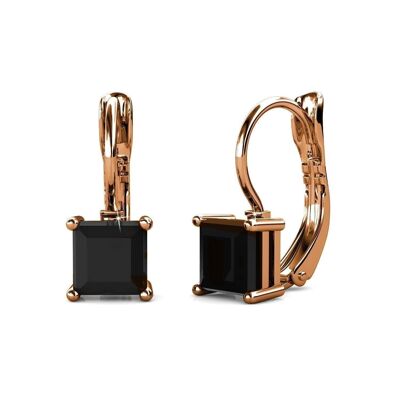 Square Earrings: Rose Gold and Crystal2