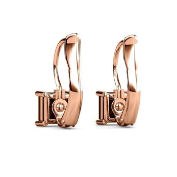 Boucles d'oreilles Square : Or Rosé et Cristal2 10