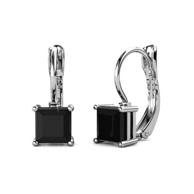 Square Earrings: Silver and Crystal1